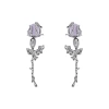 Original rose series earrings for women, new Chinese-style niche design, high-end feel, S925 silver needle earrings wholesale Item Picture